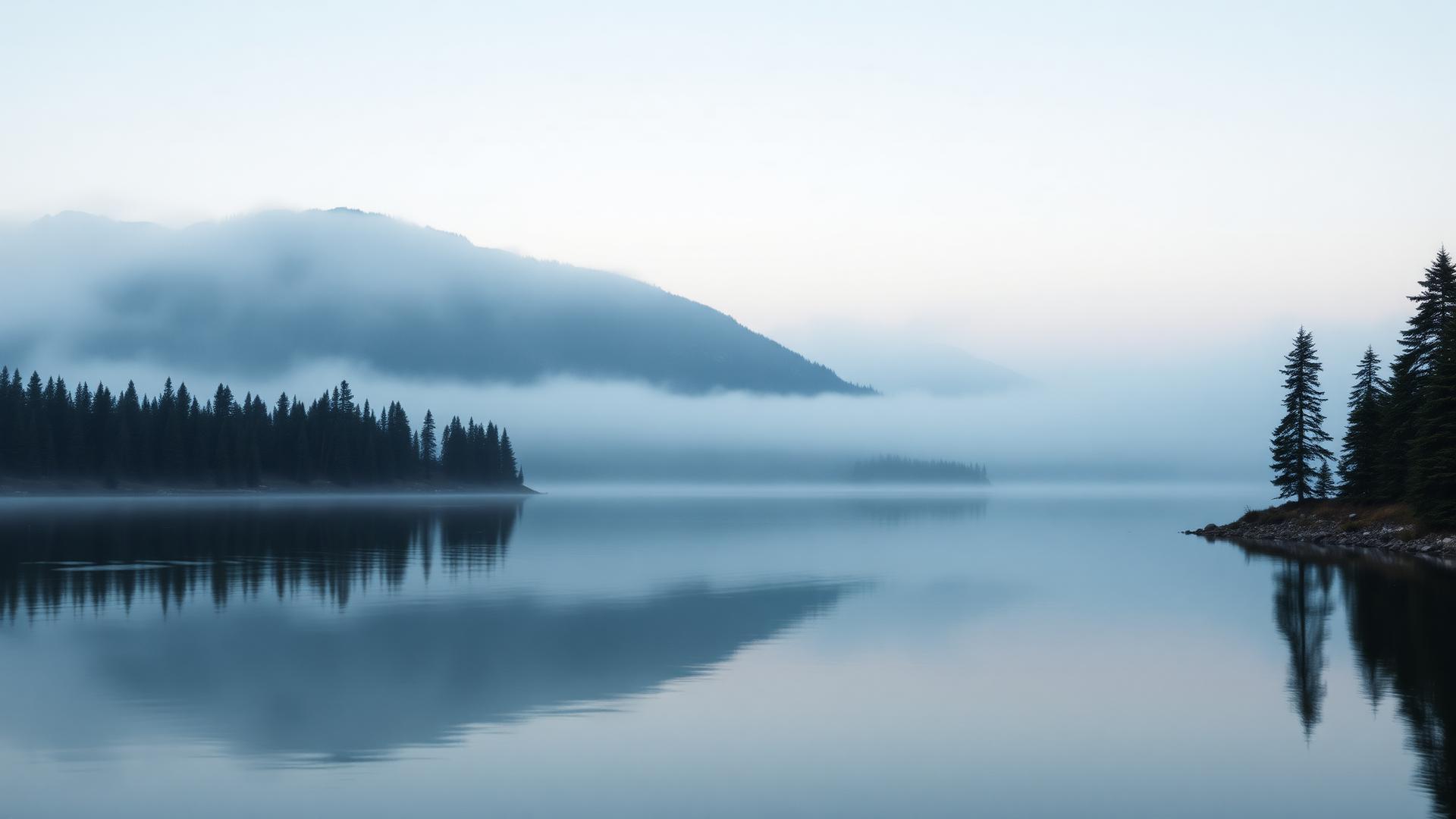 Calm mountain lake at dawn representing clarity in bookkeeping